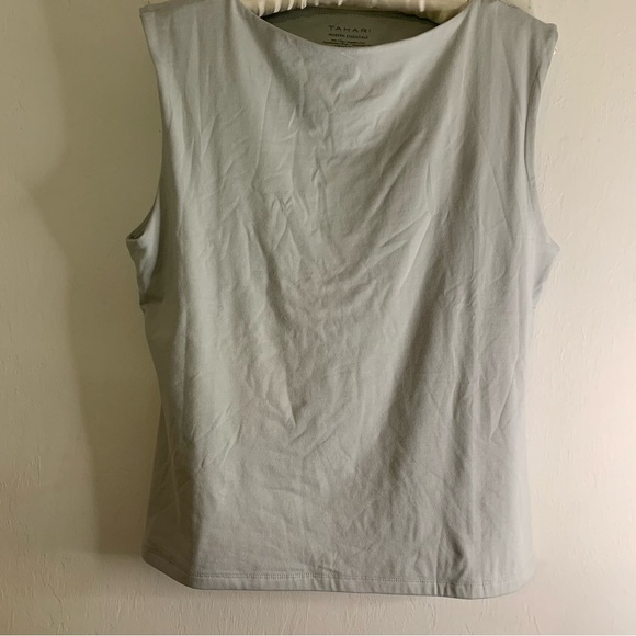 Tahari Gray Mock Neck Sleeveless Tank Womens Modern Essentials Top Size XL - Picture 3 of 12